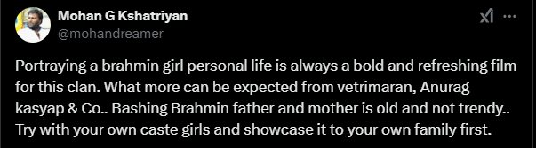 Mohan G Kshatriyan's post on Bad Girl